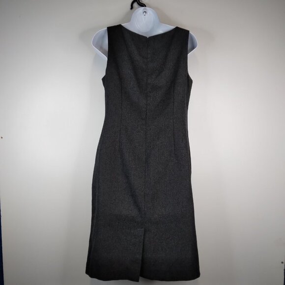 LOFT Sleeveless Sheath Wool Blend Charcoal Dress Size 6P - Picture 6 of 11
